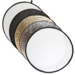 Delamax 5in1 Faltreflektoren Set - 107cm Ø - gold, silber, schwarz, weiß und Diffusor